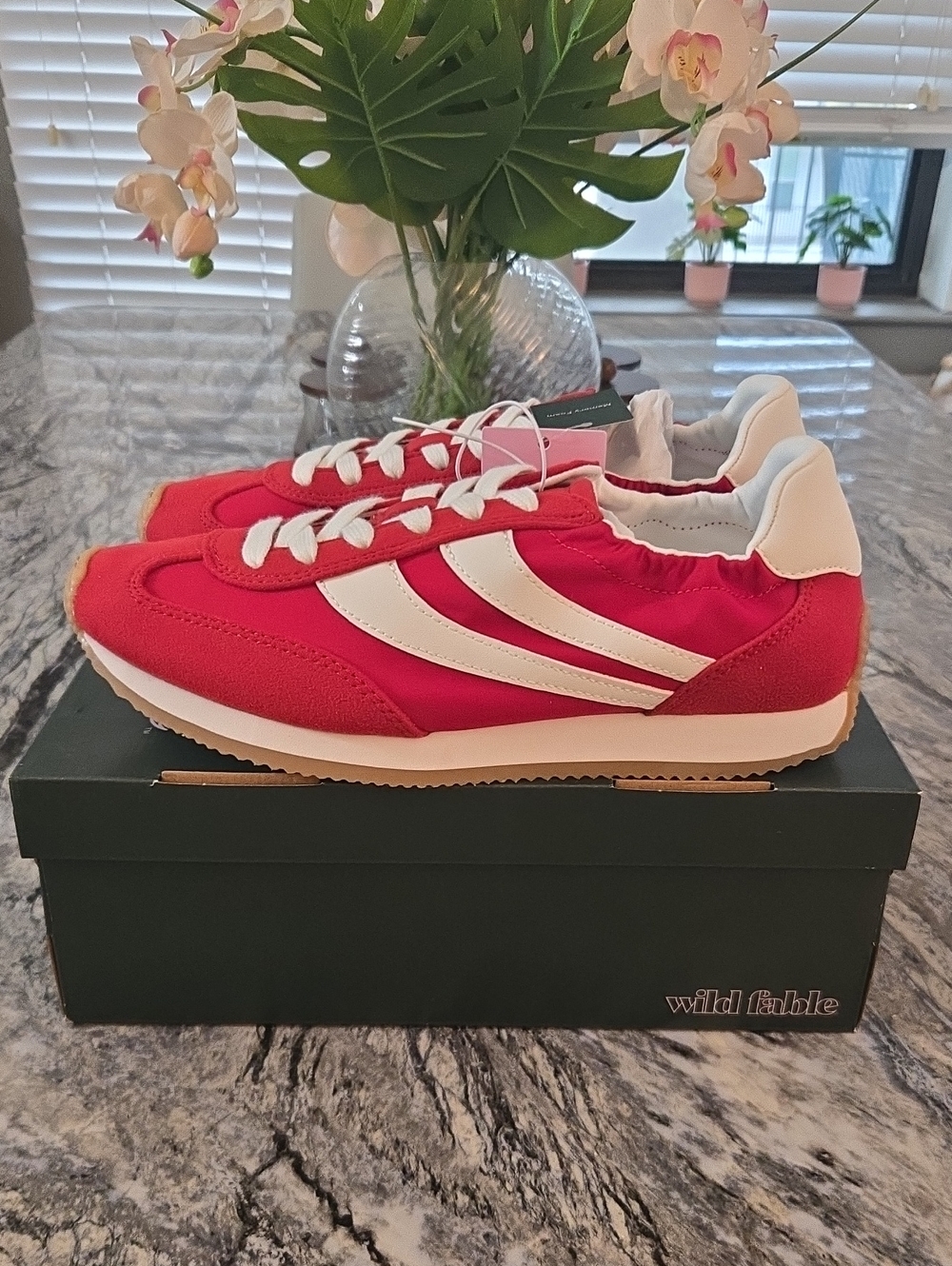 wild fable Red and White Retro Runner Sneakers - Women's